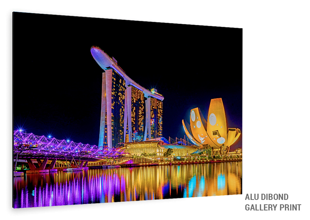 Wall Art Singapur - Die Marina Bay von Singapur am Abend