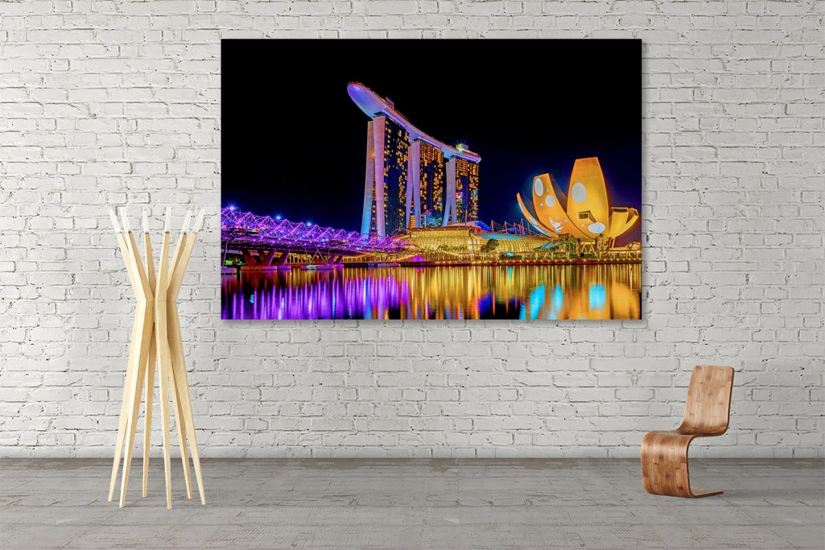 Wall Art Singapur Die Marina Bay von Singapur am Abend