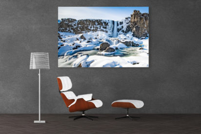 Island Bild Oxarafoss im Winter