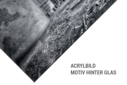 Acrylbild Stahlwerk schwarz weiss