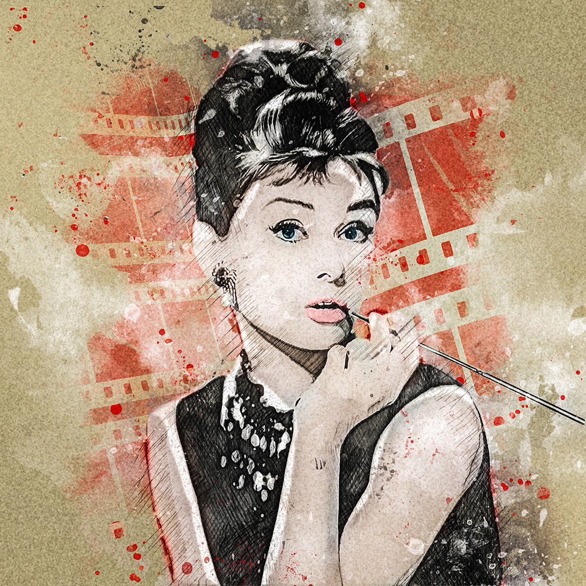 Wandbild Audrey Hepburn.