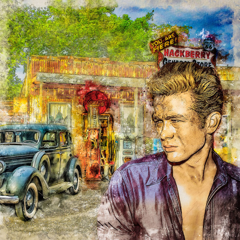 Wandbild James Dean Wall Art Illustration vom Künstler Mik Roge